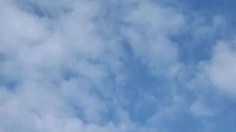 White Clouds motion on blue sky background. Time Lapse HD, clean, no birds Stock Footage 247333975