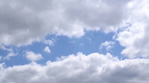 White clouds move in blue sky Stock Footage 76240469