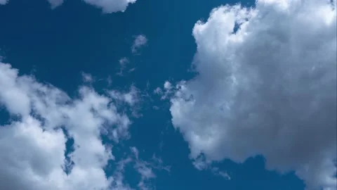 White clouds move in the blue sky on a cloudy day timelapse Stock Footage 131014124