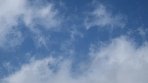 White clouds move quickly in the blue sky Stock Footage 280376078