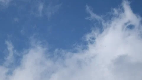 White clouds moved very fast in the blue sky Stock Footage 280376081