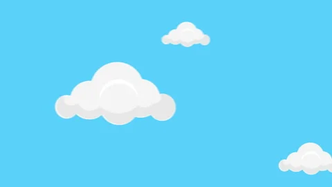 White clouds moving on blue clean sky background in high resolution 4k.Cartoon Stock-Footage 156751036