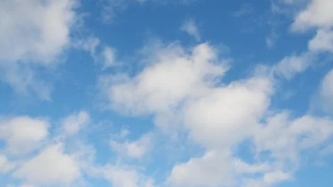 White clouds moving in the blue sky. Stock Footage 247075715