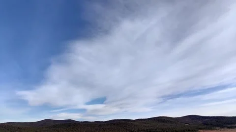 White clouds moving fast over mountains timelapse. Video stock 328336702
