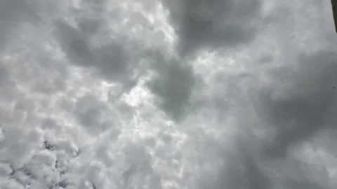 White Clouds Moving Fast At Viewer In The Hot Sun On Blue Sky Timelapse Video Stock Footage 283801298