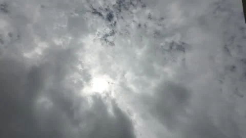 White Clouds Moving Fast At Viewer In The Hot Sun On Blue Sky Timelapse Video Stock Footage 283801384