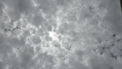 White Clouds Moving Fast At Viewer In The Hot Sun On Blue Sky Timelapse Video Stock Footage 283801394