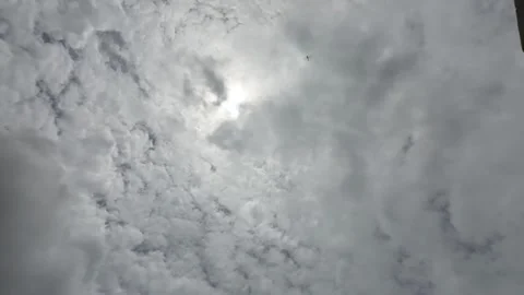 White Clouds Moving Fast At Viewer In The Hot Sun On Blue Sky Timelapse Video Stock Footage 283801395