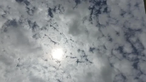 White Clouds Moving Fast At Viewer In The Hot Sun On Blue Sky Timelapse Video Stock Footage 283801503