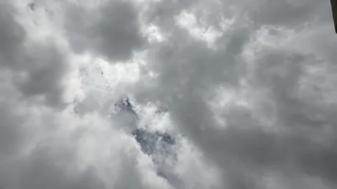 White Clouds Moving Fast At Viewer In The Hot Sun On Blue Sky Timelapse Video Stock Footage 283801508