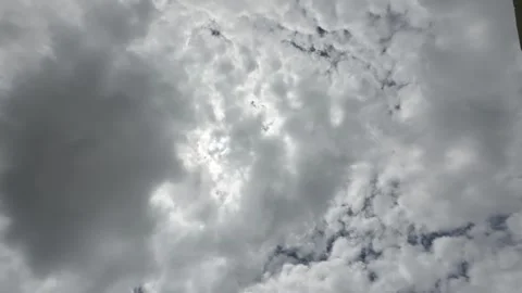 White Clouds Moving Fast At Viewer In The Hot Sun On Blue Sky Timelapse Video Stock Footage 283801511