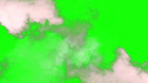 White clouds moving on green screen. Fluffy cumulus sky overlay for video Stock Footage 340942989