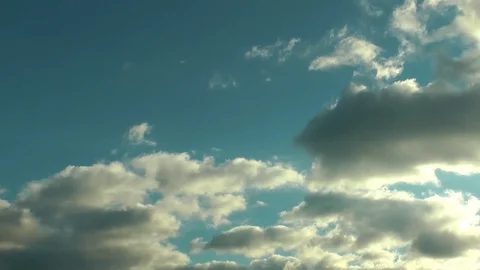 White Clouds Moving under Clean Blue Sky Stock Footage 101924970