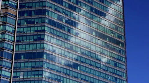 White clouds on an office building Stock Footage 34963591