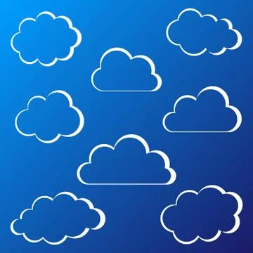 White clouds outline Stock-Illustration