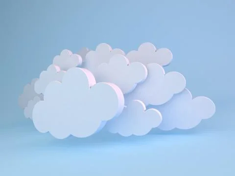 White clouds over blue. Illustrazione stock