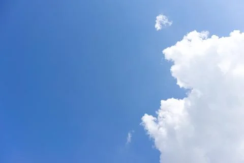 White clouds over blue sky with copyspace 스톡 사진