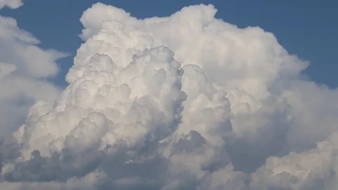 White Clouds Over Clear Blue Sky Stock Footage 86635855