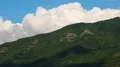 White clouds over the green mountains, beautiful nature time lapse, ecology HD Footage
