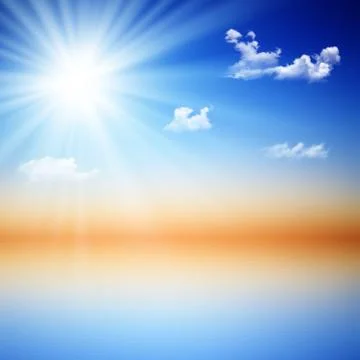 White clouds over the sea Stock Illustration
