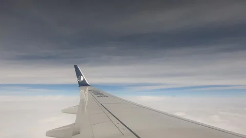 White clouds passing by during the flight Stock-Footage 146309269