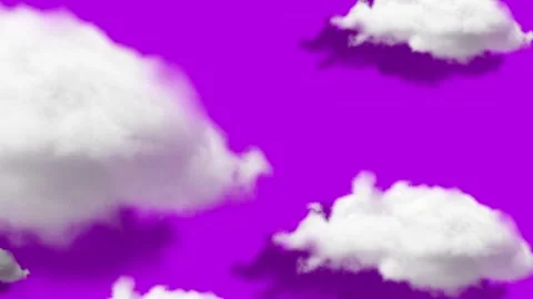 White Clouds on Purple Sky Background Seamless Loop Animation Stock Footage 341601920