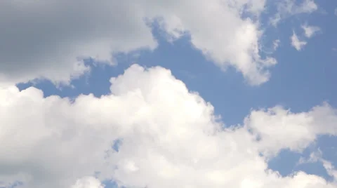 White clouds run in blue sky Stock Footage 38892208