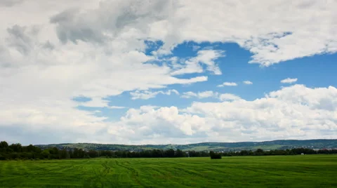 White clouds running over blue sky. Stock Footage 42870360