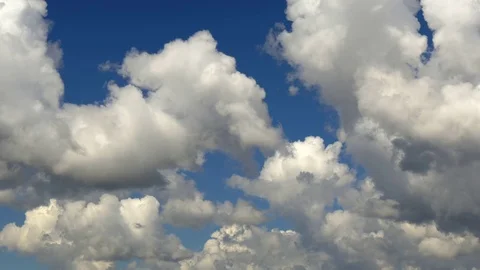 White clouds running over blue sky Video stock 74862516