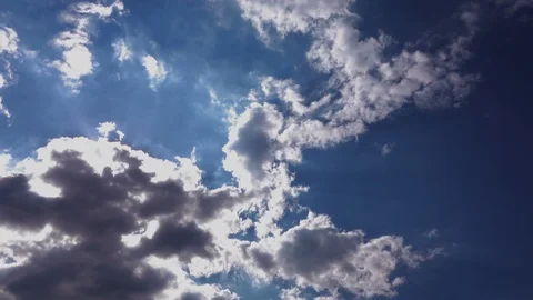 White clouds running over blue sky Stock Footage 112631656