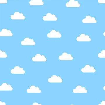 White clouds seamless Stock Illustration