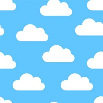 White clouds seamless Stock Illustration