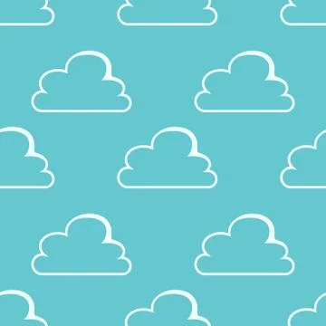 White clouds seamless pattern Stockillustratie