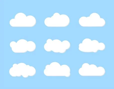 White clouds set background Stock Illustration