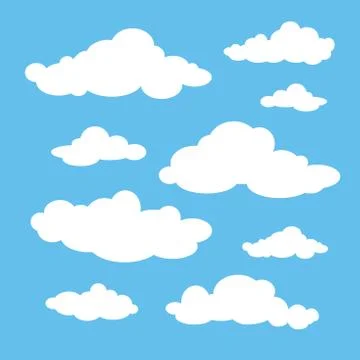 White clouds set Stock Illustration
