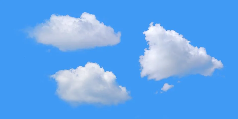 White clouds set isolated on background. Stock Photos