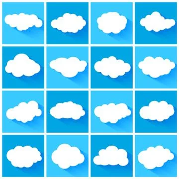 White clouds set vector Illustrazione stock