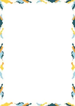 White clouds simple frame. Fluffy clouds in the blue sky template. Frame with Stock Illustration