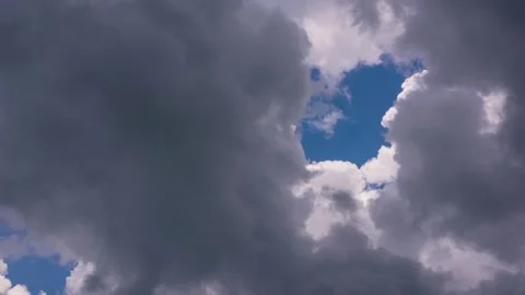 The white clouds in the sky , 4K Sky Time lapse Stock Footage 253177580