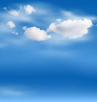 White clouds in the sky on blue Stock Illustration