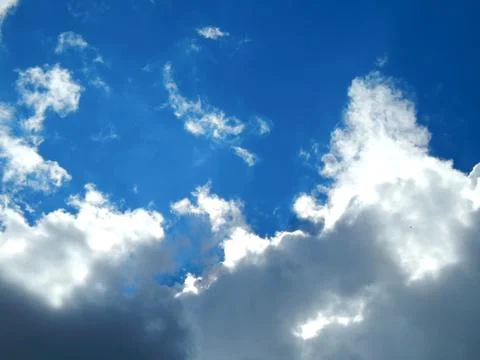 White clouds in the sky close up Stock Photos