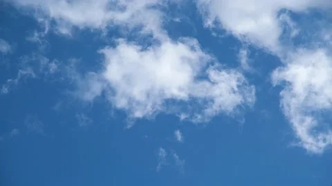 White clouds in the sky. Light clouds against the blue sky. Time Lapse Clouds Stock Footage 195535818
