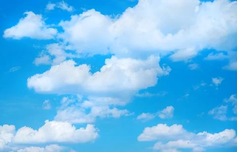 White clouds in the sky. Selective focus. Stock Photos