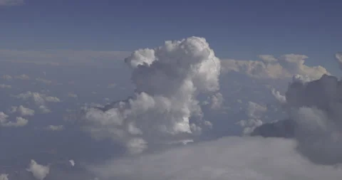 White clouds in the sky, shots from the plane, 4K Stock Footage 221271064
