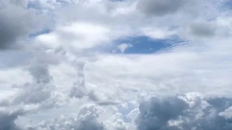 White clouds in the sky at the winter Stock Footage 205367047