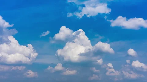 White Clouds Sliding Across Open Sky 4K Timelapse Stock Footage 320812538