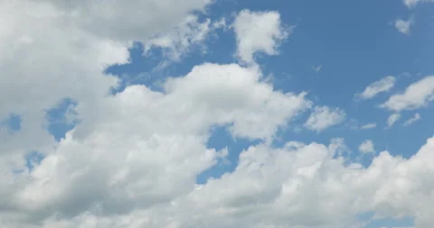 White Clouds Slowly Moving in a Blue Sky (Time Lapse) Stock Footage 156363262