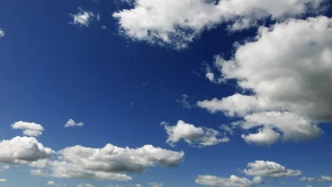 White clouds slowly moving - Real Time Stock Footage 100747552