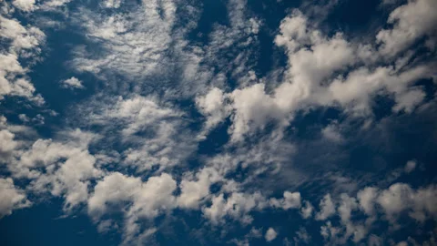 White Clouds Slowly Waft Across California Sky Time Lapse Stock Footage 281613680