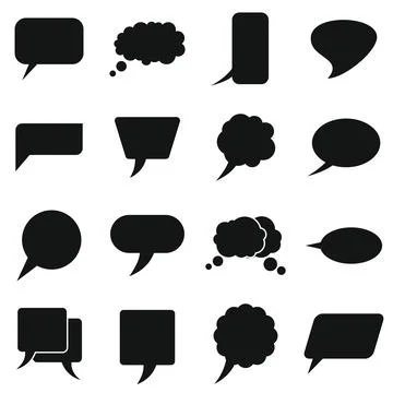 White clouds speak bubbles on white background Stock Illustration